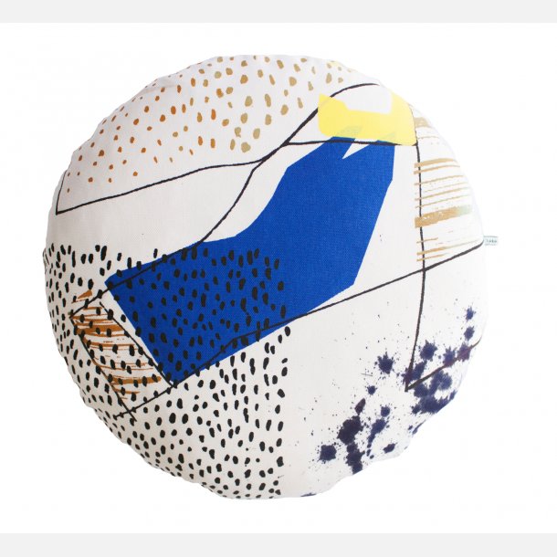 Rund pude collage dia. 40 cm